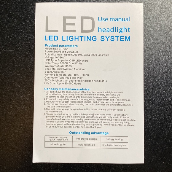 VS1, super light LED light, headlight kit, power 50w - Picture 5 of 6